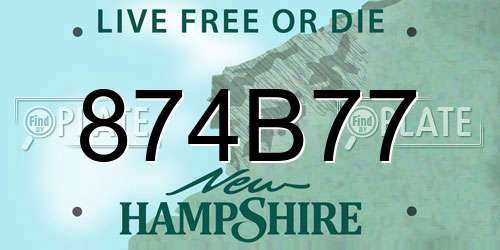 874B77 New Hampshire License Plate