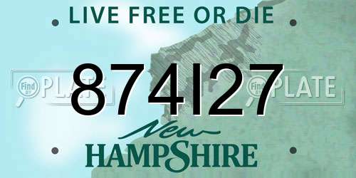 874I27 New Hampshire License Plate
