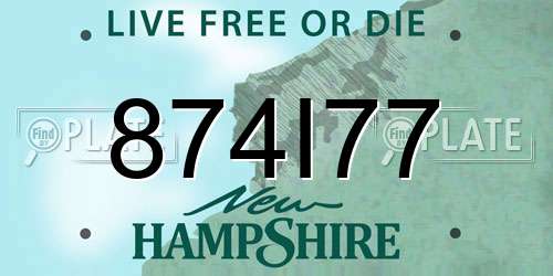 874I77 New Hampshire License Plate