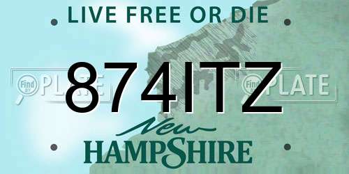 874ITZ New Hampshire License Plate
