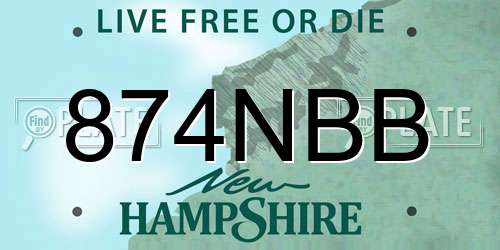 874NBB New Hampshire License Plate