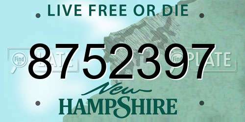 8752397 New Hampshire License Plate