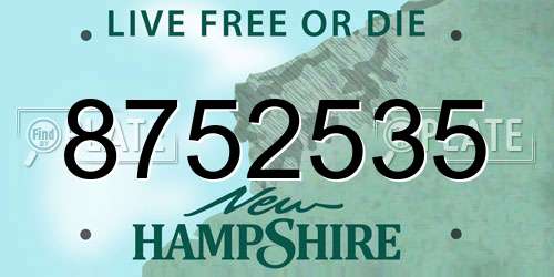 8752535 New Hampshire License Plate