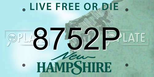 8752P New Hampshire License Plate