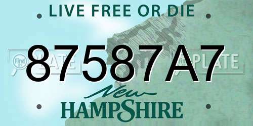 87587A7 New Hampshire License Plate