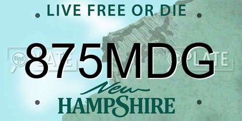 875MDG New Hampshire License Plate