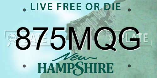 875MQG New Hampshire License Plate