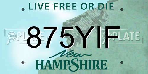 875YIF New Hampshire License Plate