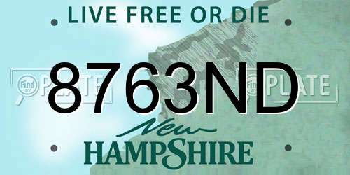 8763ND New Hampshire License Plate