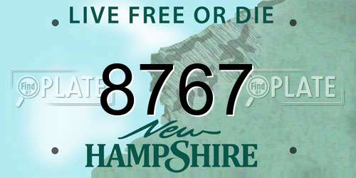 8767 New Hampshire License Plate