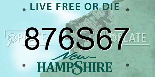 876S67 New Hampshire License Plate