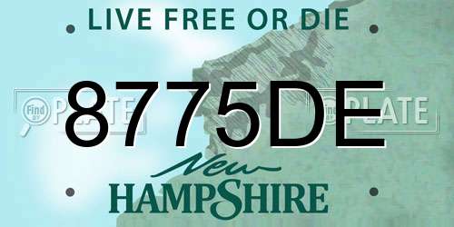8775DE New Hampshire License Plate
