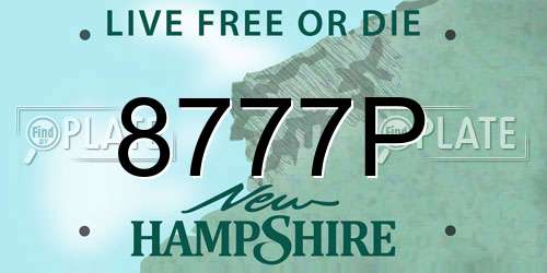 8777P New Hampshire License Plate