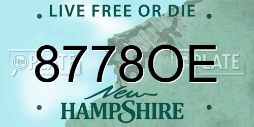 8778OE New Hampshire License Plate