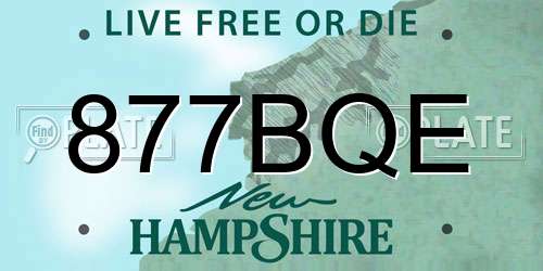 877BQE New Hampshire License Plate