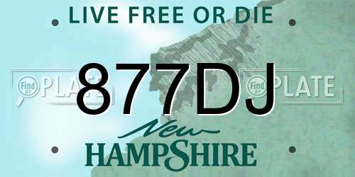 877DJ New Hampshire License Plate