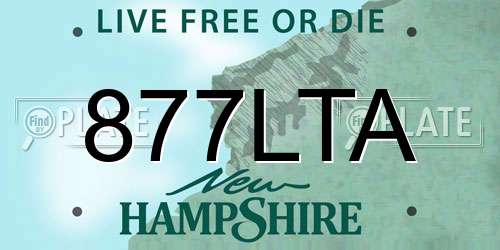 877LTA New Hampshire License Plate