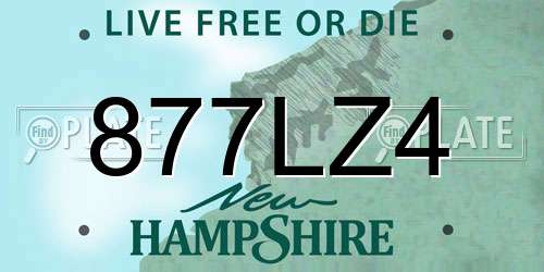 877LZ4 New Hampshire License Plate