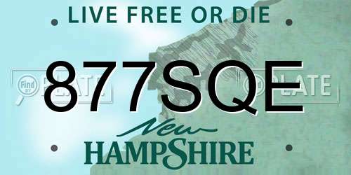 877SQE New Hampshire License Plate