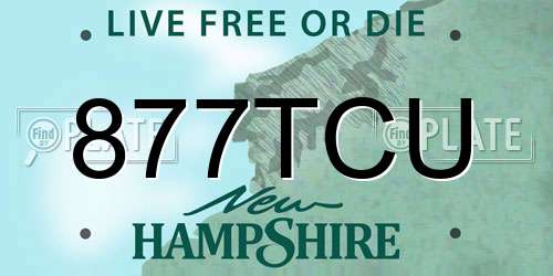 877TCU New Hampshire License Plate