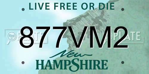 877VM2 New Hampshire License Plate