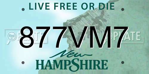 877VM7 New Hampshire License Plate