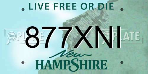 877XNI New Hampshire License Plate