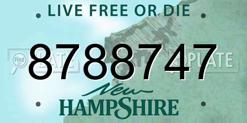 8788747 New Hampshire License Plate