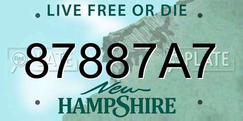 87887A7 New Hampshire License Plate