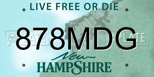 878MDG New Hampshire License Plate