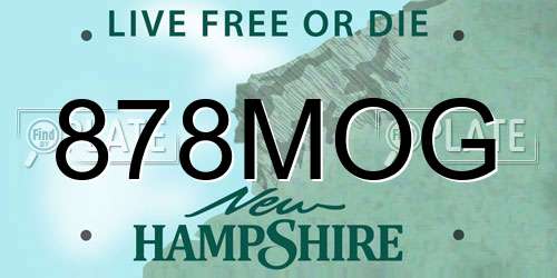 878MOG New Hampshire License Plate