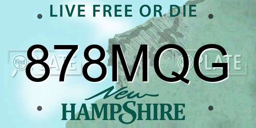878MQG New Hampshire License Plate