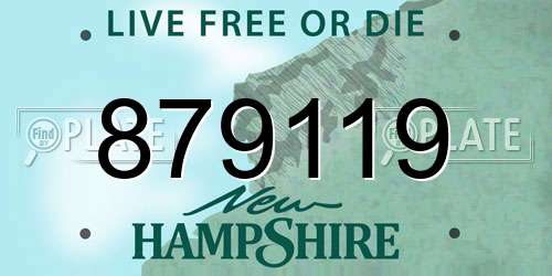 879119 New Hampshire License Plate