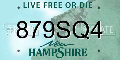 879SQ4 New Hampshire License Plate