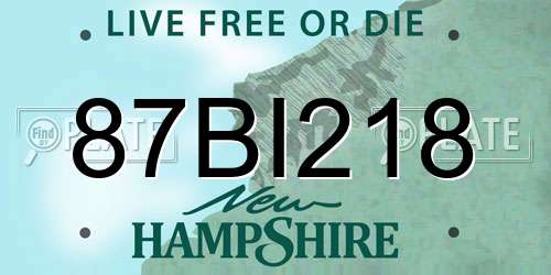 87BI218 New Hampshire License Plate