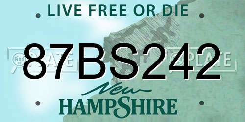 87BS242 New Hampshire License Plate