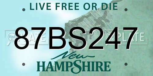 87BS247 New Hampshire License Plate