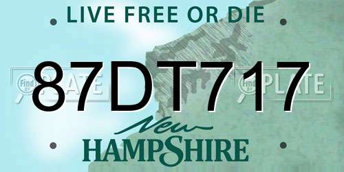87DT717 New Hampshire License Plate