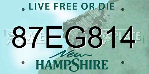 87EG814 New Hampshire License Plate
