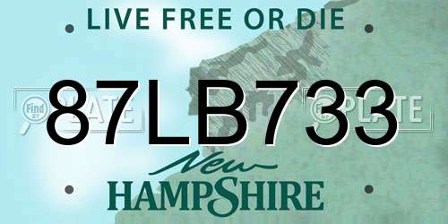 87LB733 New Hampshire License Plate