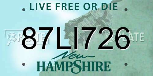 87LI726 New Hampshire License Plate
