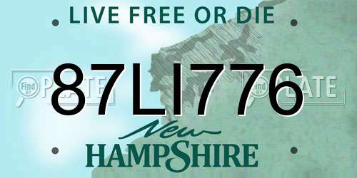 87LI776 New Hampshire License Plate