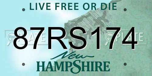 87RS174 New Hampshire License Plate