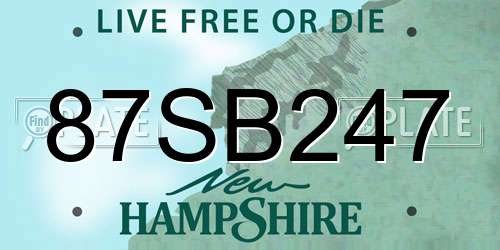 87SB247 New Hampshire License Plate