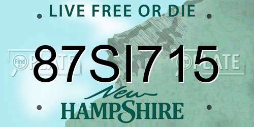 87SI715 New Hampshire License Plate
