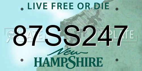 87SS247 New Hampshire License Plate