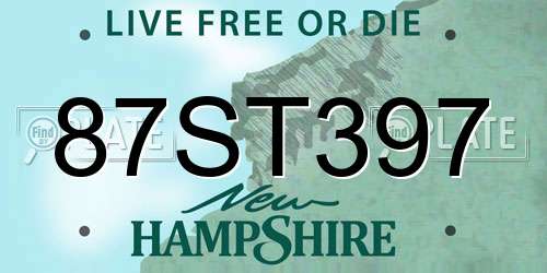 87ST397 New Hampshire License Plate