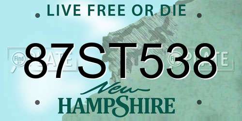 87ST538 New Hampshire License Plate