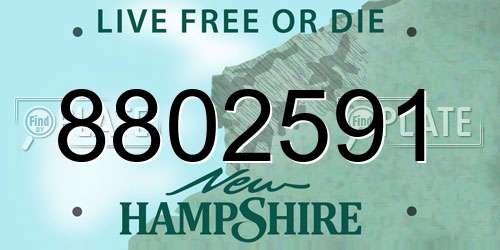 8802591 New Hampshire License Plate