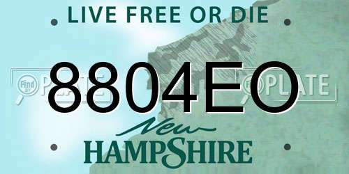 8804EO New Hampshire License Plate